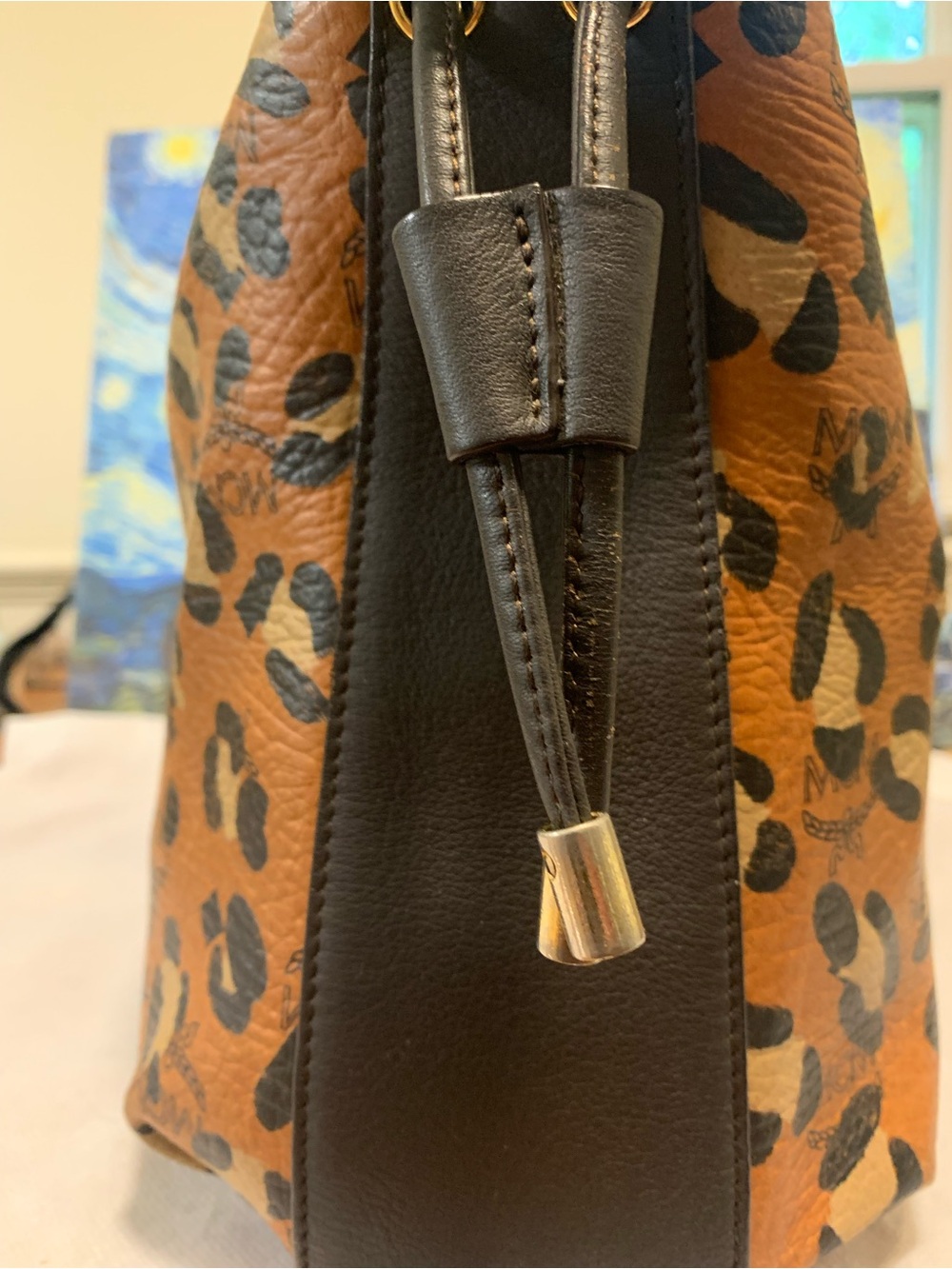 MCM Brown Cognac Leopard  Tote limited Edition EUC - Picture 5 of 16